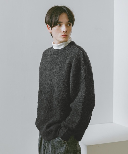 RAGEBLUE（レイジブルー）の「グラデーション/ブークレ起毛クルーネックニット（ニット/セーター・メンズ・ブラウン/ブルー/グレー/ブラック/その他4/グリーン・MEDIUM/LARGE）」の21枚目の写真