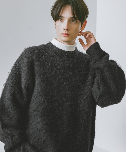 RAGEBLUE（レイジブルー）の「グラデーション/ブークレ起毛クルーネックニット（ニット/セーター・メンズ・ブラウン/ブルー/グレー/ブラック/その他4/グリーン・MEDIUM/LARGE）」の20枚目の写真