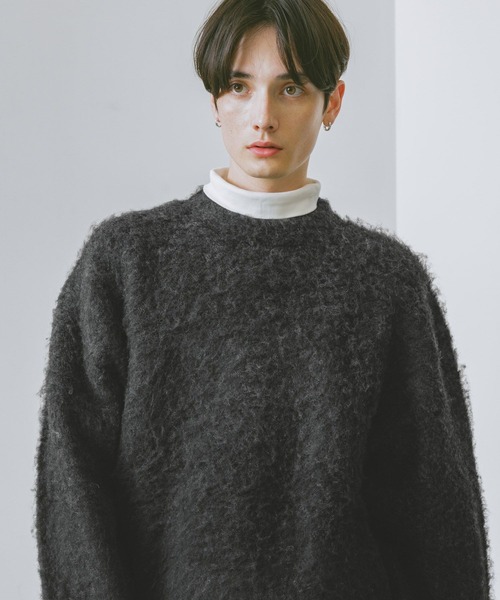 RAGEBLUE（レイジブルー）の「グラデーション/ブークレ起毛クルーネックニット（ニット/セーター・メンズ・ブラウン/ブルー/グレー/ブラック/その他4/グリーン・MEDIUM/LARGE）」の19枚目の写真