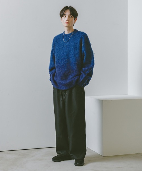 RAGEBLUE（レイジブルー）の「グラデーション/ブークレ起毛クルーネックニット（ニット/セーター・メンズ・ブラウン/ブルー/グレー/ブラック/その他4/グリーン・MEDIUM/LARGE）」の10枚目の写真