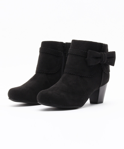 axes femme(アクシーズファム)の「サイドリボンショートブーツ(ブーツ・レディース・ダークブラウン/ピンク/ブラック・LARGE/MEDIUM)」の2枚目の写真