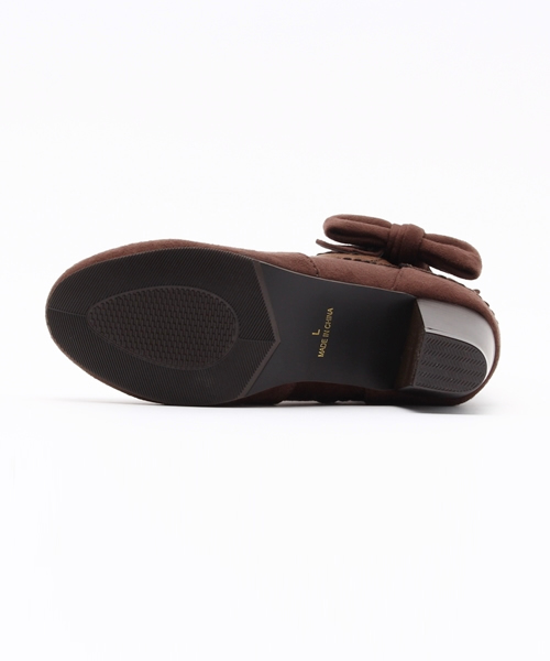 axes femme（アクシーズファム）の「サイドリボンショートブーツ（ブーツ・レディース・ダークブラウン/ピンク/ブラック・LARGE/MEDIUM）」の5枚目の写真