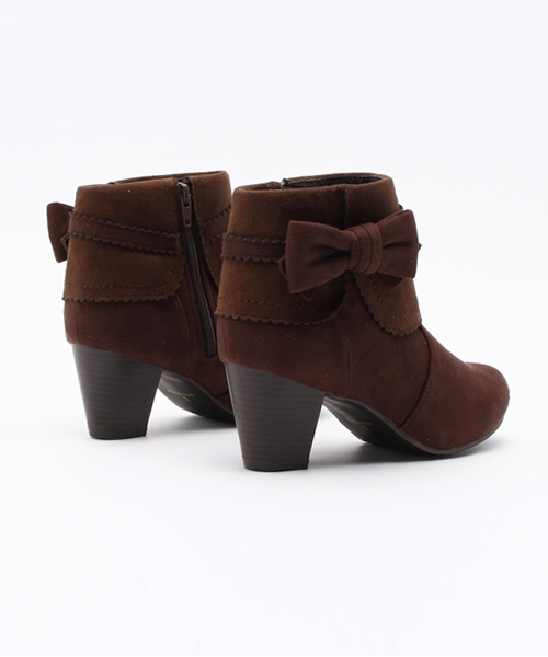 axes femme（アクシーズファム）の「サイドリボンショートブーツ（ブーツ・レディース・ダークブラウン/ピンク/ブラック・LARGE/MEDIUM）」の6枚目の写真