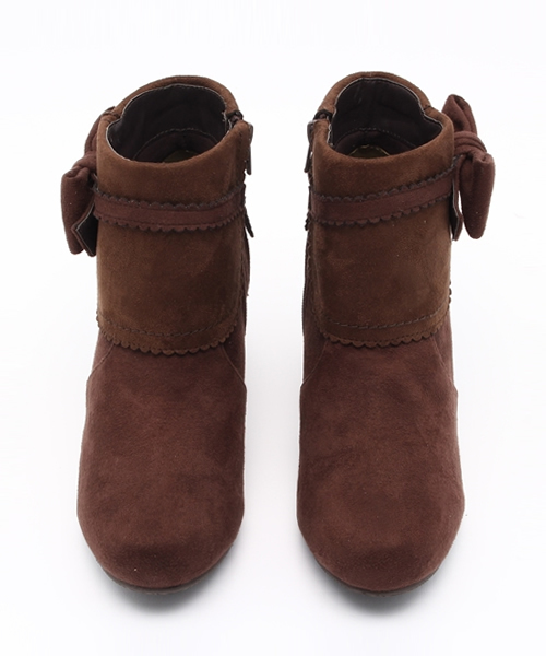 axes femme（アクシーズファム）の「サイドリボンショートブーツ（ブーツ・レディース・ダークブラウン/ピンク/ブラック・LARGE/MEDIUM）」の7枚目の写真