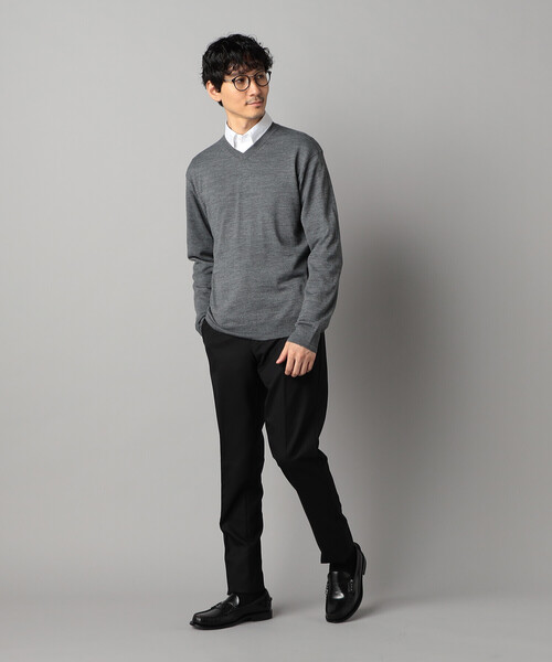 COMME CA MEN（コムサメン）の「「FILIVIVI」天竺Vネックニット（ニット/セーター・メンズ・グレー/ネイビー・L/M）」の13枚目の写真