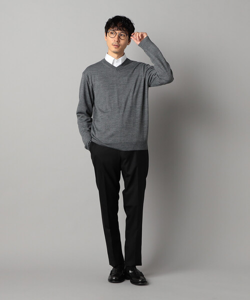 COMME CA MEN（コムサメン）の「「FILIVIVI」天竺Vネックニット（ニット/セーター・メンズ・グレー/ネイビー・L/M）」の14枚目の写真
