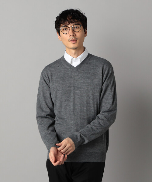 COMME CA MEN（コムサメン）の「「FILIVIVI」天竺Vネックニット（ニット/セーター・メンズ・グレー/ネイビー・L/M）」の15枚目の写真