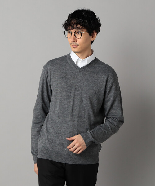 COMME CA MEN（コムサメン）の「「FILIVIVI」天竺Vネックニット（ニット/セーター・メンズ・グレー/ネイビー・L/M）」の16枚目の写真
