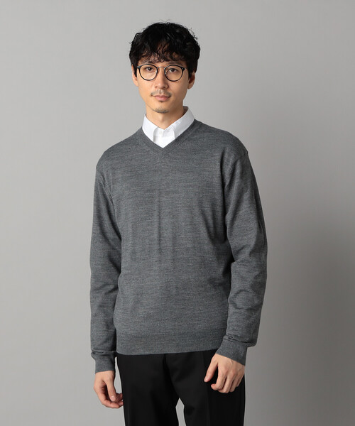 COMME CA MEN（コムサメン）の「「FILIVIVI」天竺Vネックニット（ニット/セーター・メンズ・グレー/ネイビー・L/M）」の17枚目の写真