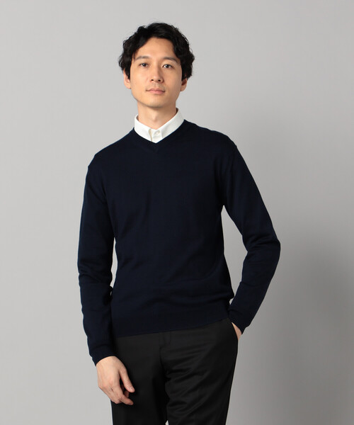 COMME CA MEN（コムサメン）の「「FILIVIVI」天竺Vネックニット（ニット/セーター・メンズ・グレー/ネイビー・L/M）」の20枚目の写真