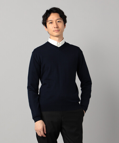 COMME CA MEN（コムサメン）の「「FILIVIVI」天竺Vネックニット（ニット/セーター・メンズ・グレー/ネイビー・L/M）」の21枚目の写真