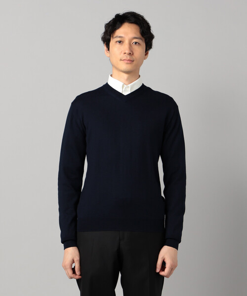 COMME CA MEN（コムサメン）の「「FILIVIVI」天竺Vネックニット（ニット/セーター・メンズ・グレー/ネイビー・L/M）」の3枚目の写真