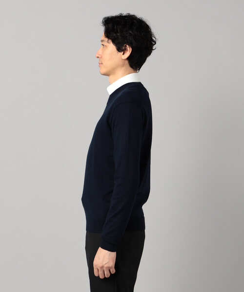 COMME CA MEN（コムサメン）の「「FILIVIVI」天竺Vネックニット（ニット/セーター・メンズ・グレー/ネイビー・L/M）」の4枚目の写真