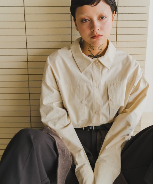 lit（リット）の「Pocket Over Shirt（シャツ/ブラウス・レディース・アイボリー/チェック/ブラウン/ピンク・FREE）」の2枚目の写真