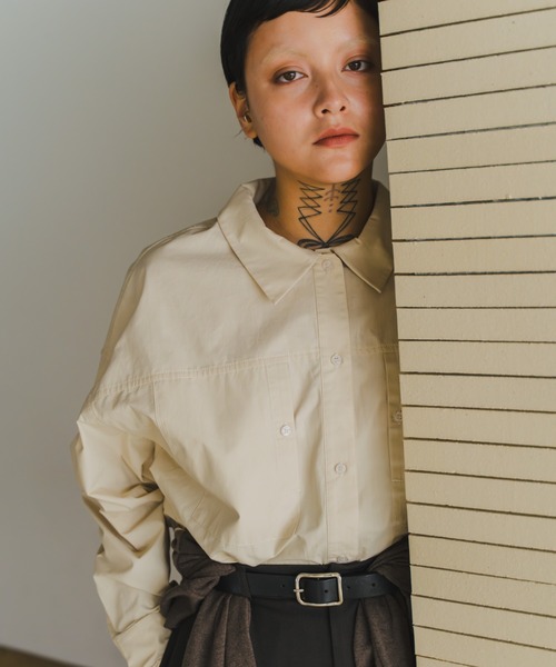 lit（リット）の「Pocket Over Shirt（シャツ/ブラウス・レディース・アイボリー/チェック/ブラウン/ピンク・FREE）」の8枚目の写真