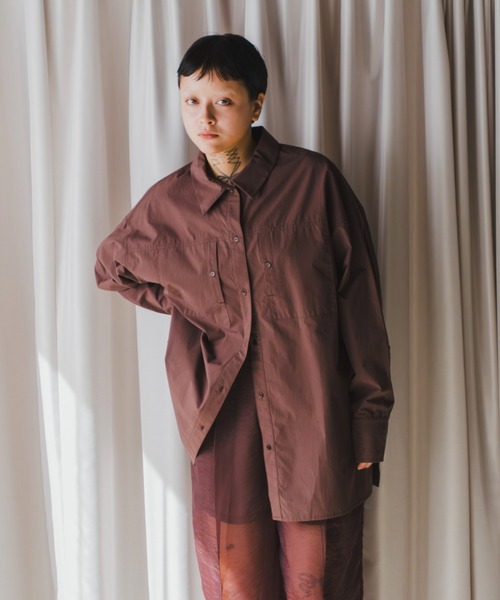 lit（リット）の「Pocket Over Shirt（シャツ/ブラウス・レディース・アイボリー/チェック/ブラウン/ピンク・FREE）」の11枚目の写真