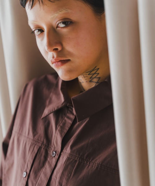 lit（リット）の「Pocket Over Shirt（シャツ/ブラウス・レディース・アイボリー/チェック/ブラウン/ピンク・FREE）」の14枚目の写真