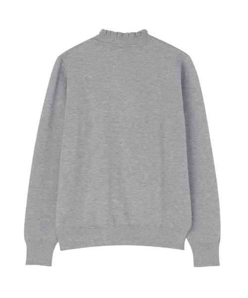 TOKYO SHIRTS（トウキョウシャツ）の「もちもち フリルネック プルオーバー（ニット/セーター・レディース・ネイビー/ブルー/グレー・M/L/LL）」の5枚目の写真