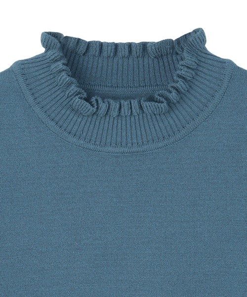 TOKYO SHIRTS（トウキョウシャツ）の「もちもち フリルネック プルオーバー（ニット/セーター・レディース・ネイビー/ブルー/グレー・M/L/LL）」の17枚目の写真