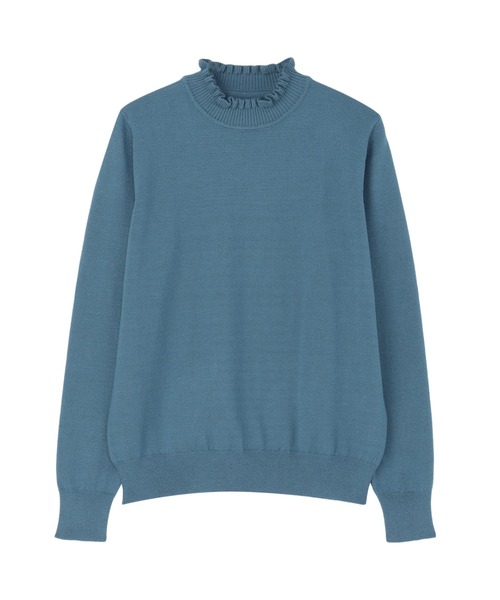 TOKYO SHIRTS（トウキョウシャツ）の「もちもち フリルネック プルオーバー（ニット/セーター・レディース・ネイビー/ブルー/グレー・M/L/LL）」の15枚目の写真