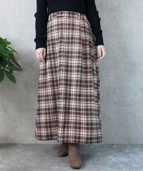 Emma（SELECT LEVERY）（エマ セレクトリベリー）の「ライトメルトンロングスカート（スカート・レディース・レッド系その他/ブラウン系その他/ブラック系その他2/ブラウン系その他2/ブラック系その他・LARGE/X-LARGE/MEDIUM/SMALL）」の3枚目の写真