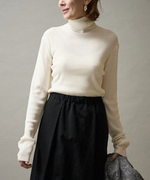 Embraced wool RIB Turtle ニット