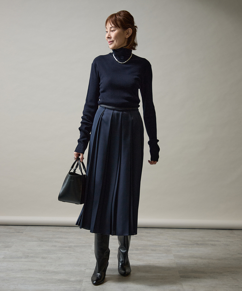 VERMEIL par iena（ヴェルメイユパーイエナ）の「Embraced wool RIB Turtle ニット（ニット/セーター・レディース・ボルドー/ホワイト/ネイビー・FREE）」の14枚目の写真