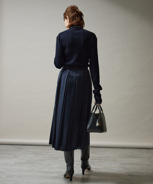 VERMEIL par iena（ヴェルメイユパーイエナ）の「Embraced wool RIB Turtle ニット（ニット/セーター・レディース・ボルドー/ホワイト/ネイビー・FREE）」の16枚目の写真