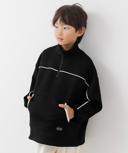 セール】ドライスウェット ハーフジップパイピング トレーナー