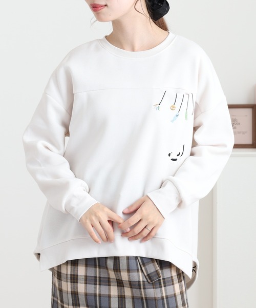 Quelle Chance(ケルシャンス)の「裾ドロストプルオーバー ぶらぶらネコモチーフ 長袖(Tシャツ/カットソー・レディース・ブラウン/キナリ/チャコールグレー・M/L)」の19枚目の写真