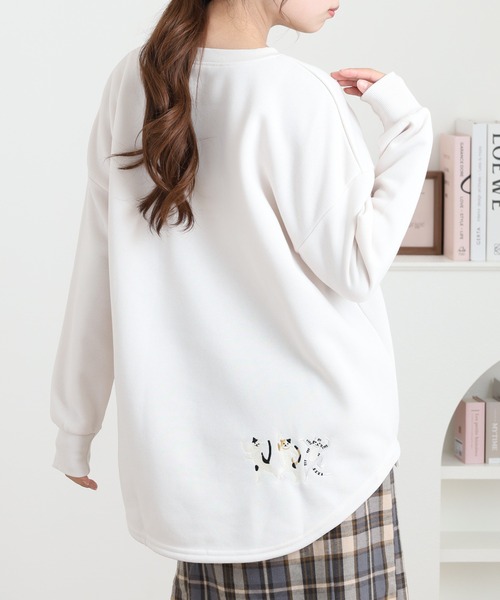 Quelle Chance(ケルシャンス)の「裾ドロストプルオーバー ぶらぶらネコモチーフ 長袖(Tシャツ/カットソー・レディース・ブラウン/キナリ/チャコールグレー・M/L)」の20枚目の写真