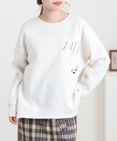 Quelle Chance(ケルシャンス)の「裾ドロストプルオーバー ぶらぶらネコモチーフ 長袖(Tシャツ/カットソー・レディース・ブラウン/キナリ/チャコールグレー・M/L)」の18枚目の写真