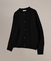 SIGNATURE（シグネチャ）の「ケーブルラウンドニットカーディガン[ブラック]（カーディガン/ボレロ・メンズ）」