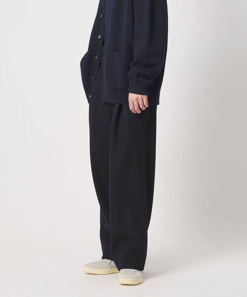 District（ディストリクト）の「＜District＞ウール ナイロン メルトン 2プリーツ ワイドパンツ（スラックス・メンズ・ダークグレー/ネイビー・S/L/M/XL）」の2枚目の写真