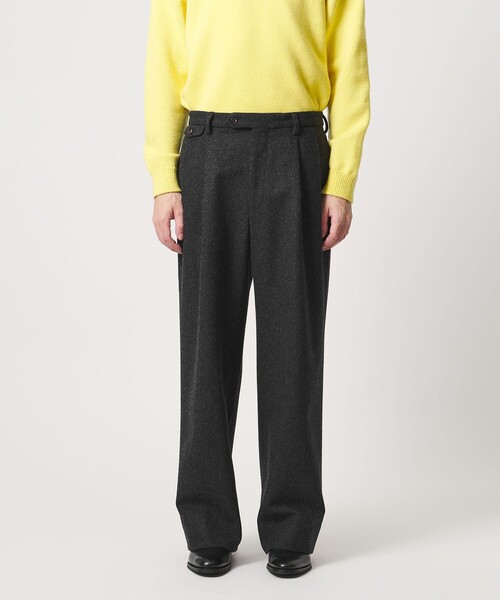 District（ディストリクト）の「＜District＞ウール ナイロン メルトン 2プリーツ ワイドパンツ（スラックス・メンズ・ダークグレー/ネイビー・S/L/M/XL）」の5枚目の写真