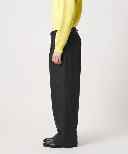 District（ディストリクト）の「＜District＞ウール ナイロン メルトン 2プリーツ ワイドパンツ（スラックス・メンズ・ダークグレー/ネイビー・S/L/M/XL）」の6枚目の写真