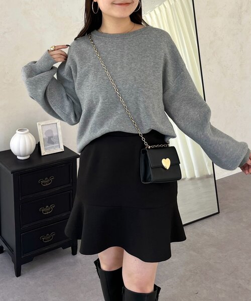 prose verse(プロズヴェール)の「バックジップスウェットライクニット(ニット/セーター・レディース・サックスブルー/ブラック/グレー/オフホワイト/イエロー/ピンク・FREE)」の4枚目の写真