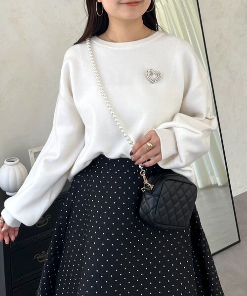 prose verse(プロズヴェール)の「バックジップスウェットライクニット(ニット/セーター・レディース・サックスブルー/ブラック/グレー/オフホワイト/イエロー/ピンク・FREE)」の1枚目の写真