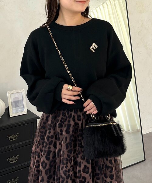 prose verse(プロズヴェール)の「バックジップスウェットライクニット(ニット/セーター・レディース・サックスブルー/ブラック/グレー/オフホワイト/イエロー/ピンク・FREE)」の3枚目の写真