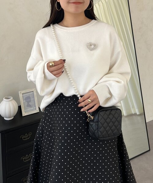 prose verse(プロズヴェール)の「バックジップスウェットライクニット(ニット/セーター・レディース・サックスブルー/ブラック/グレー/オフホワイト/イエロー/ピンク・FREE)」の8枚目の写真