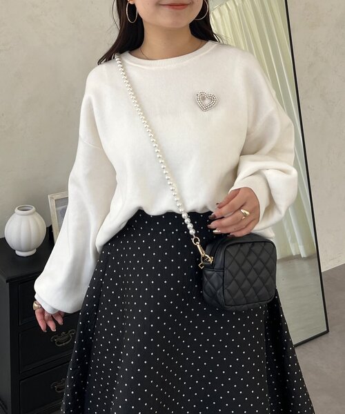 prose verse(プロズヴェール)の「バックジップスウェットライクニット(ニット/セーター・レディース・サックスブルー/ブラック/グレー/オフホワイト/イエロー/ピンク・FREE)」の9枚目の写真