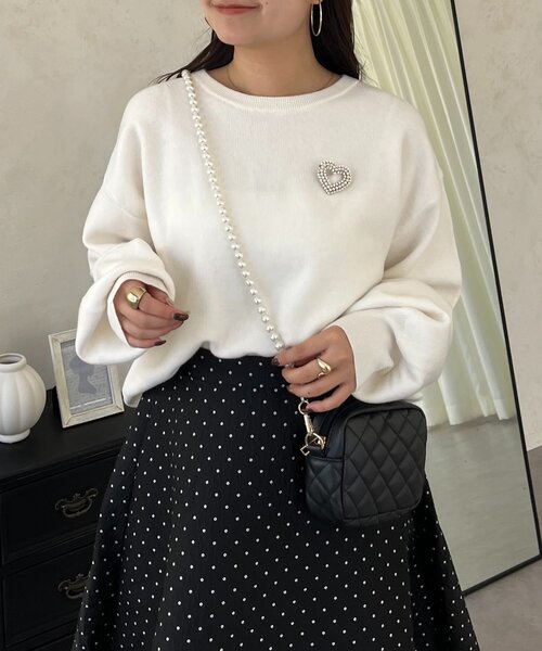 prose verse(プロズヴェール)の「バックジップスウェットライクニット(ニット/セーター・レディース・サックスブルー/ブラック/グレー/オフホワイト/イエロー/ピンク・FREE)」の10枚目の写真