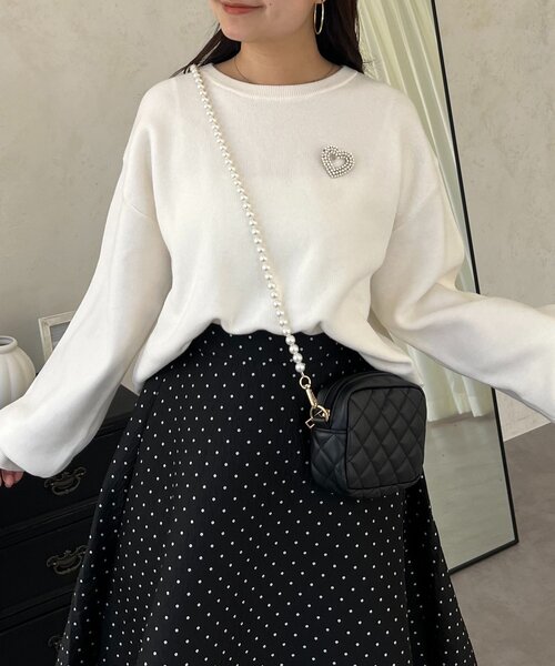 prose verse(プロズヴェール)の「バックジップスウェットライクニット(ニット/セーター・レディース・サックスブルー/ブラック/グレー/オフホワイト/イエロー/ピンク・FREE)」の11枚目の写真