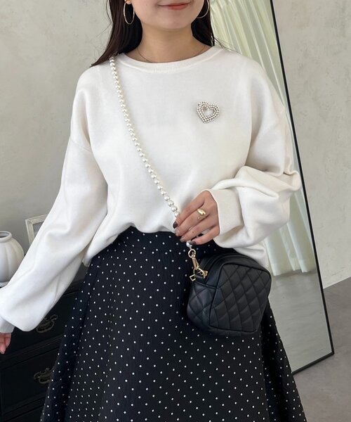 prose verse(プロズヴェール)の「バックジップスウェットライクニット(ニット/セーター・レディース・サックスブルー/ブラック/グレー/オフホワイト/イエロー/ピンク・FREE)」の12枚目の写真