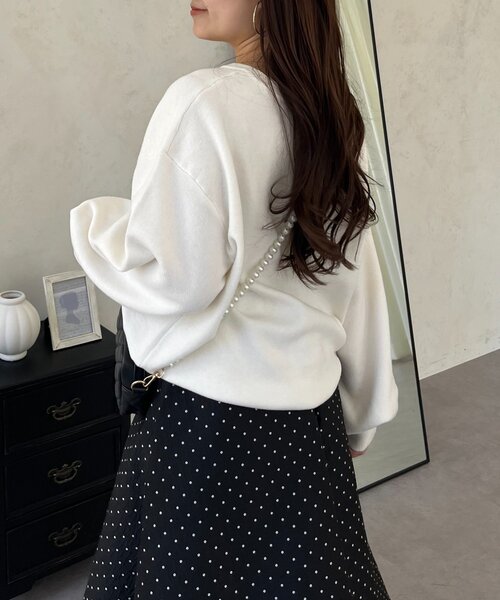 prose verse(プロズヴェール)の「バックジップスウェットライクニット(ニット/セーター・レディース・サックスブルー/ブラック/グレー/オフホワイト/イエロー/ピンク・FREE)」の13枚目の写真