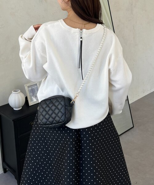 prose verse(プロズヴェール)の「バックジップスウェットライクニット(ニット/セーター・レディース・サックスブルー/ブラック/グレー/オフホワイト/イエロー/ピンク・FREE)」の14枚目の写真