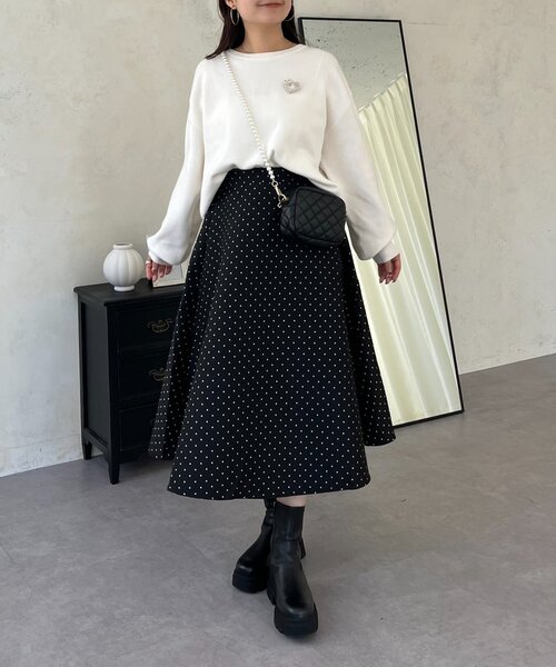 prose verse(プロズヴェール)の「バックジップスウェットライクニット(ニット/セーター・レディース・サックスブルー/ブラック/グレー/オフホワイト/イエロー/ピンク・FREE)」の17枚目の写真