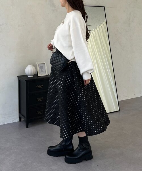 prose verse(プロズヴェール)の「バックジップスウェットライクニット(ニット/セーター・レディース・サックスブルー/ブラック/グレー/オフホワイト/イエロー/ピンク・FREE)」の18枚目の写真