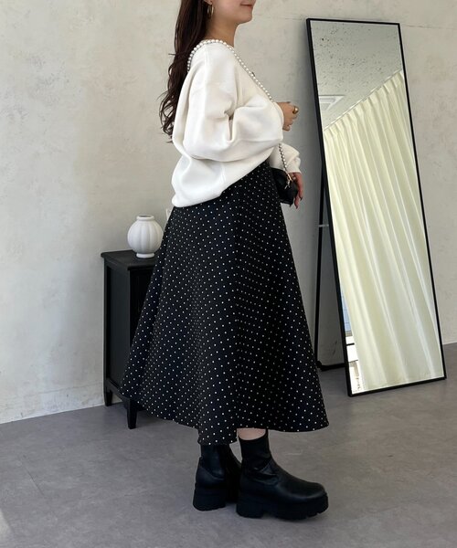 prose verse(プロズヴェール)の「バックジップスウェットライクニット(ニット/セーター・レディース・サックスブルー/ブラック/グレー/オフホワイト/イエロー/ピンク・FREE)」の20枚目の写真