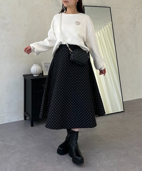 prose verse(プロズヴェール)の「バックジップスウェットライクニット(ニット/セーター・レディース・サックスブルー/ブラック/グレー/オフホワイト/イエロー/ピンク・FREE)」の21枚目の写真